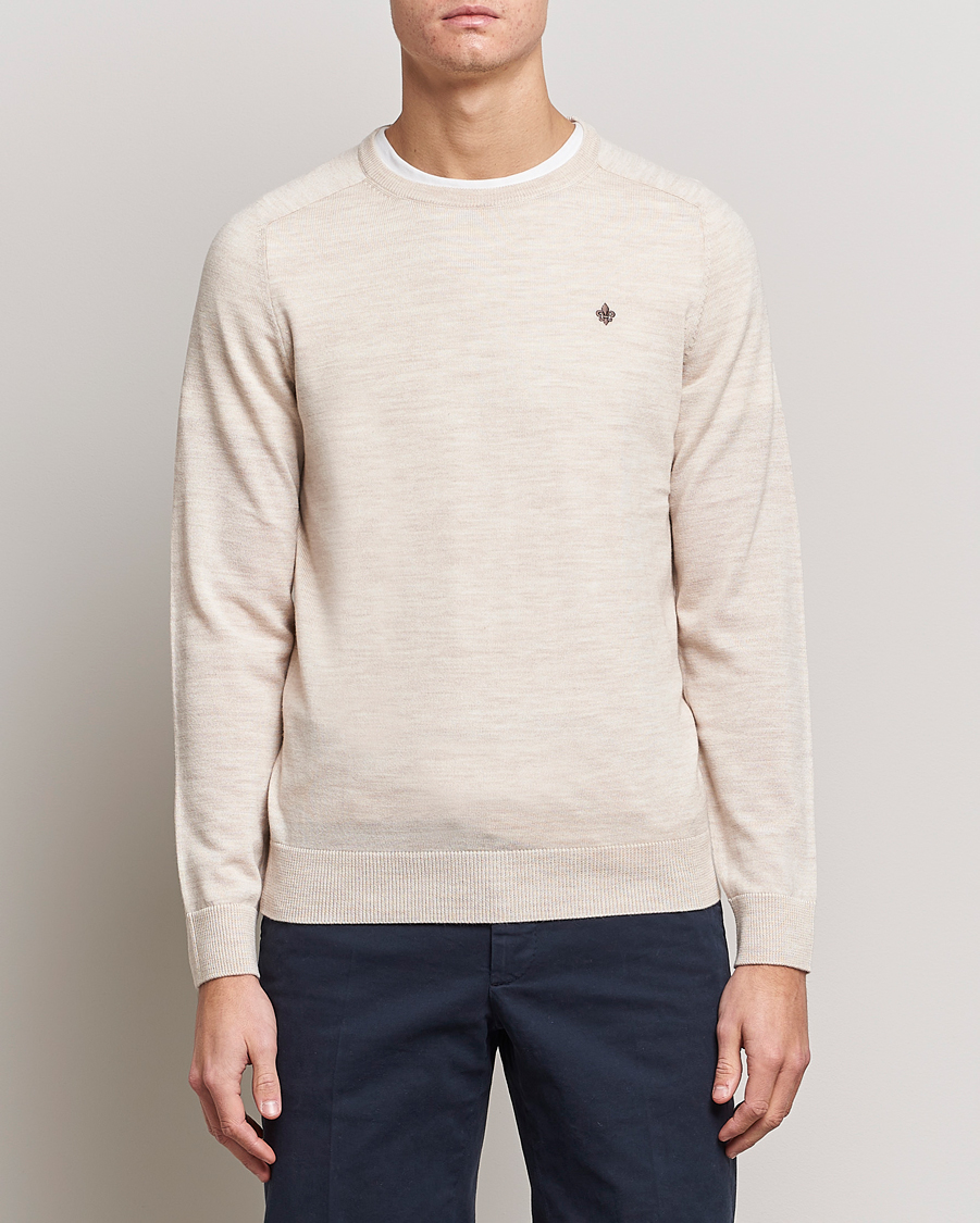 Herren | Pullover | Morris | Merino Crew Neck Pullover Ecru