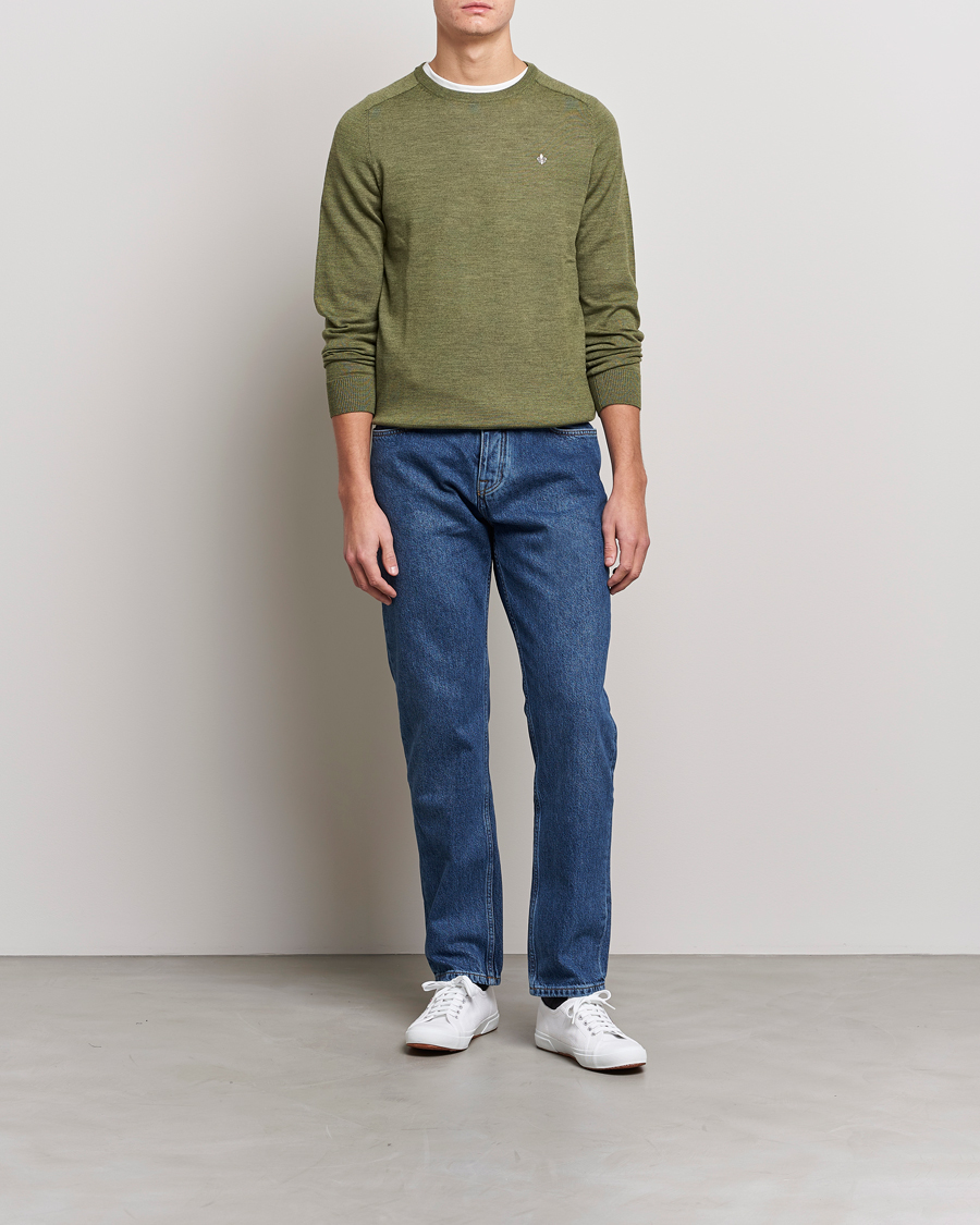 Herren | Pullover | Morris | Merino Crew Neck Pullover Sage Green