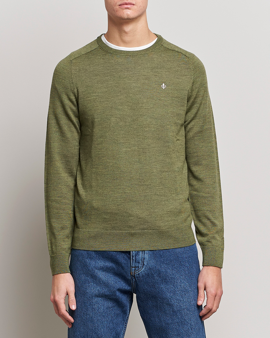 Herren | Pullover | Morris | Merino Crew Neck Pullover Sage Green