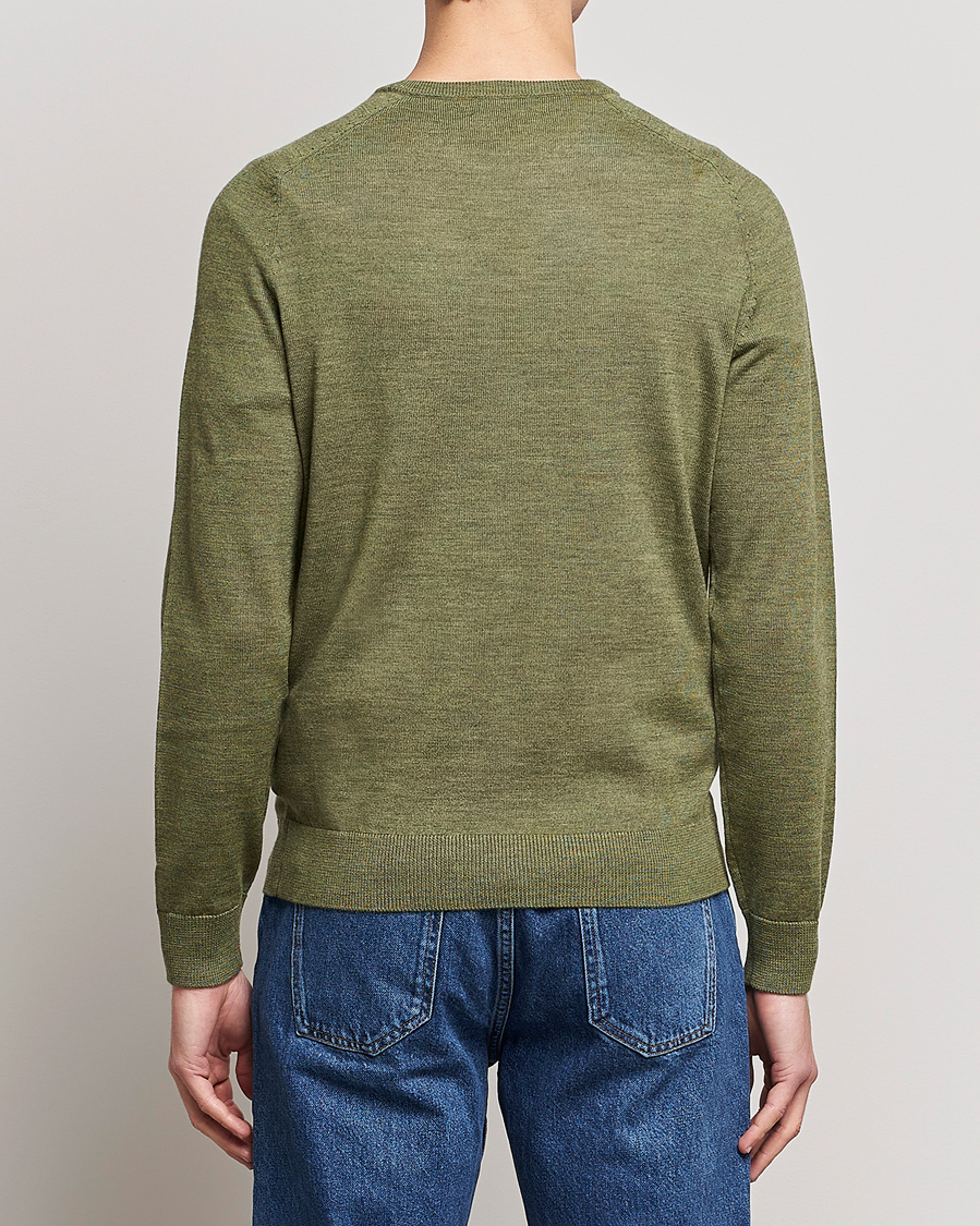 Herren | Pullover | Morris | Merino Crew Neck Pullover Sage Green