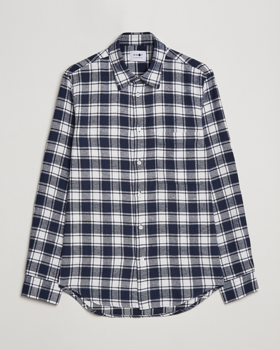 Herren | Hemden | NN07 | Arne Brushed Cotton Checked Shirt Navy/White
