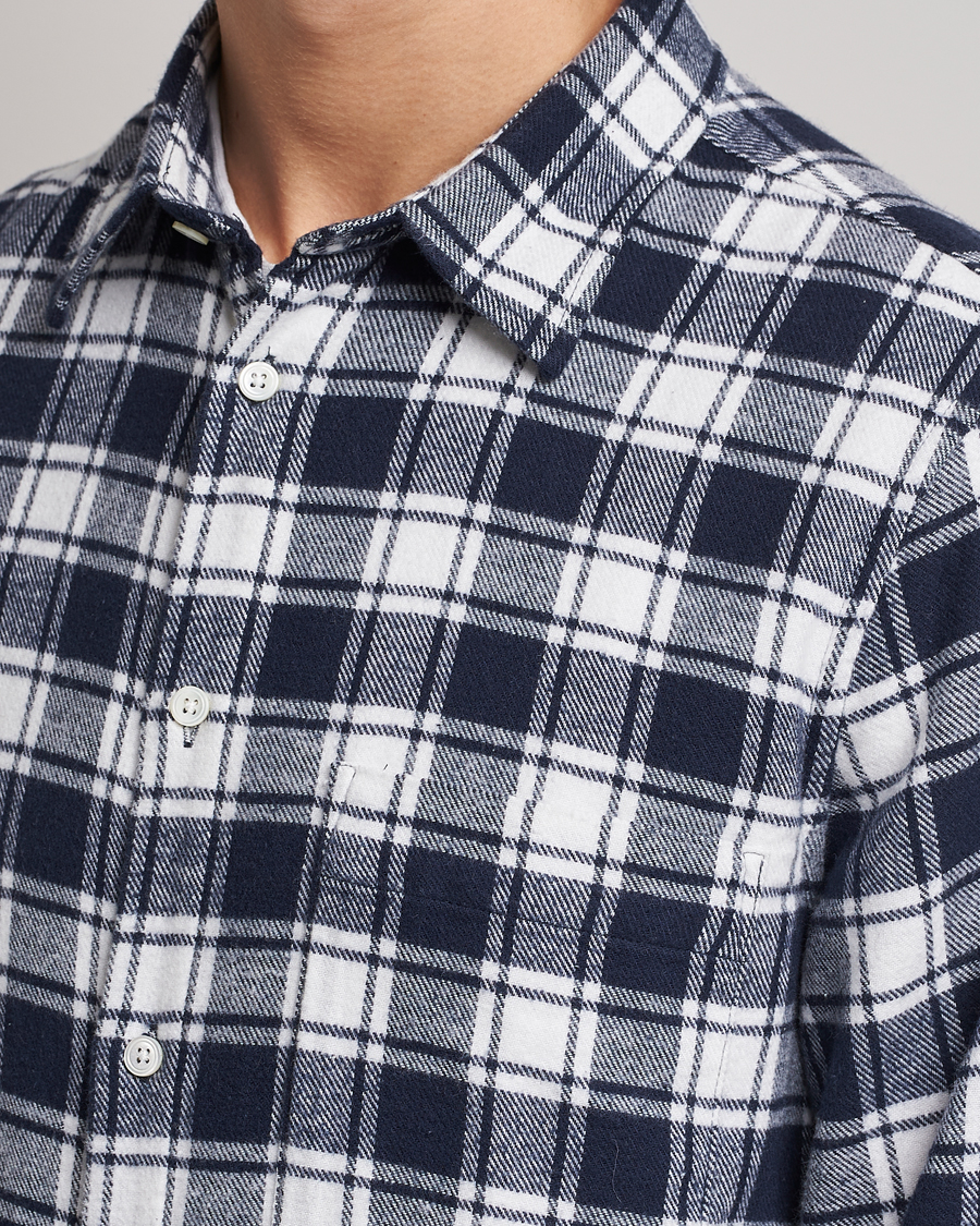 Herren | Hemden | NN07 | Arne Brushed Cotton Checked Shirt Navy/White