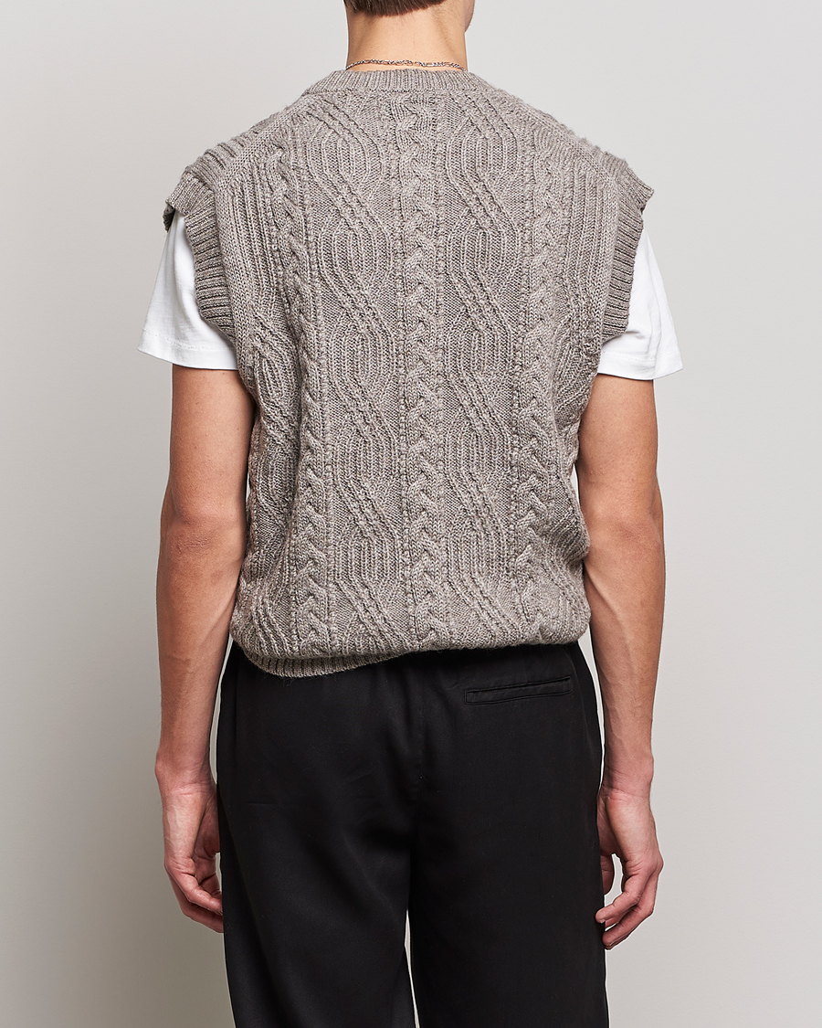 Herren | Pullover | NN07 | Cable Structured Knitted Vest Nature Melange