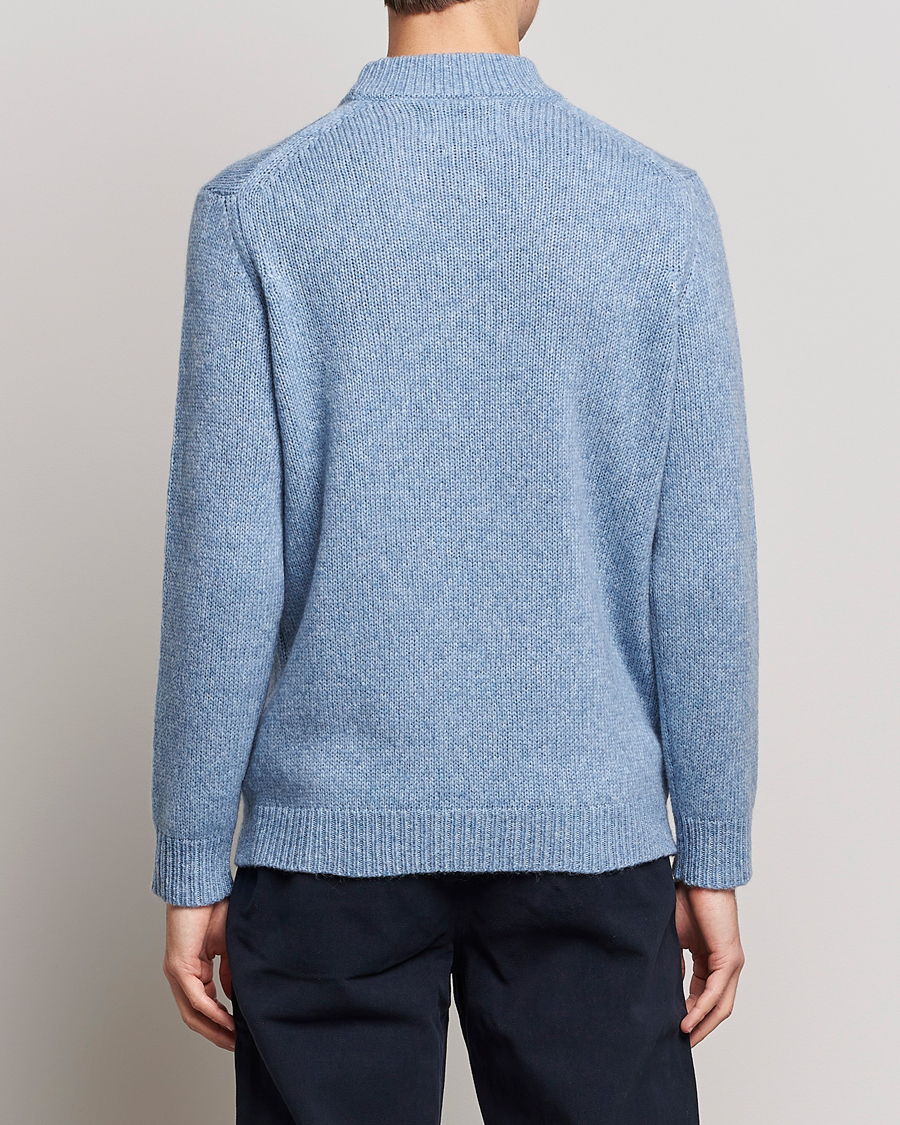Herren | Pullover | NN07 | Nick Knitted Merino Mock Neck Light Blue Melange