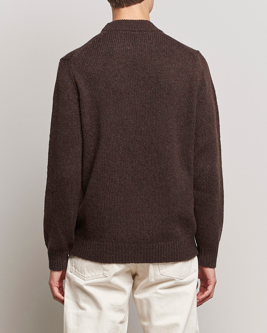 Herren | Pullover | NN07 | Nick Knitted Merino Mock Neck Dark Brown