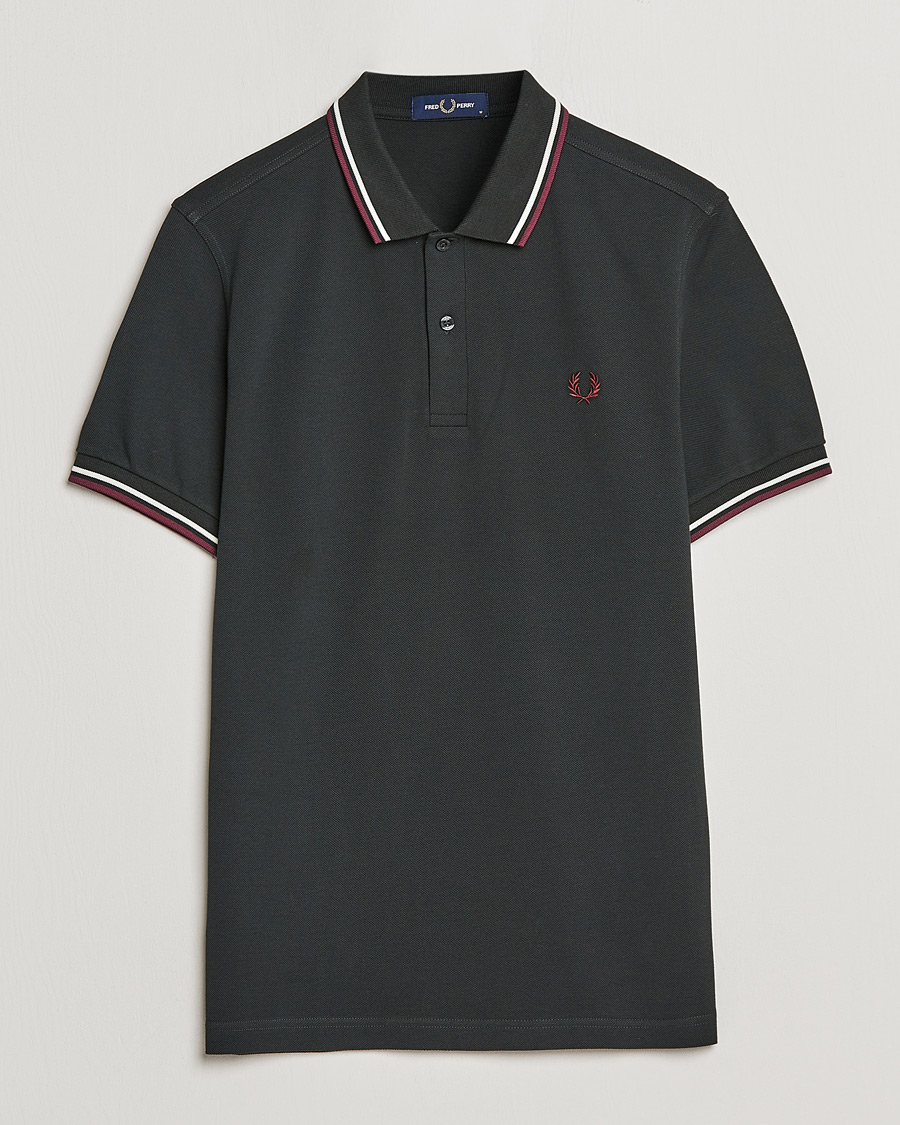 Herren | Poloshirts | Fred Perry | Twin Tipped Polo Shirt Night Green Ecru