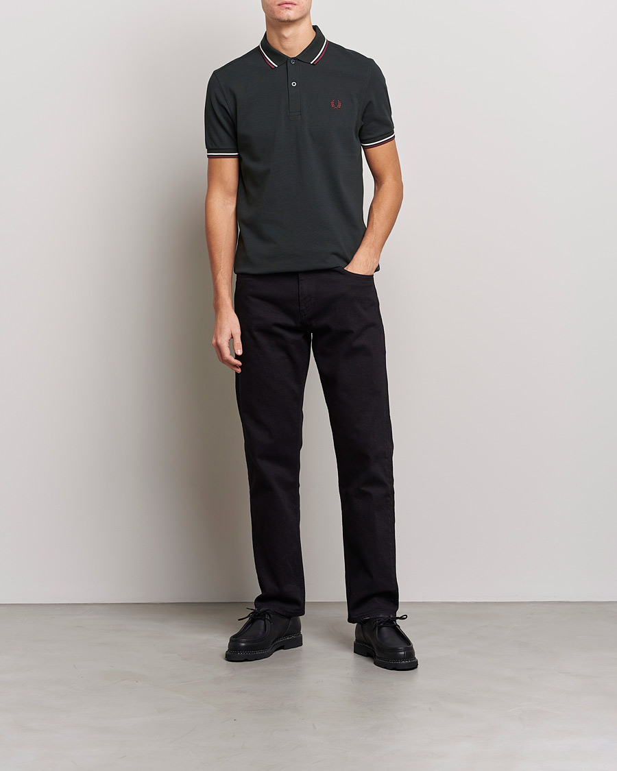 Herren | Poloshirts | Fred Perry | Twin Tipped Polo Shirt Night Green Ecru