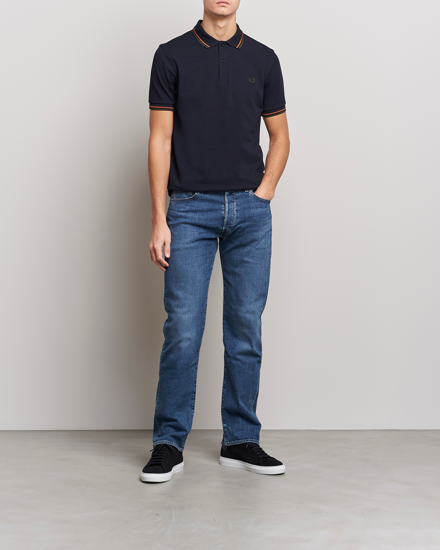 Herren | Poloshirts | Fred Perry | Twin Tipped Polo Shirt Navy Night Green