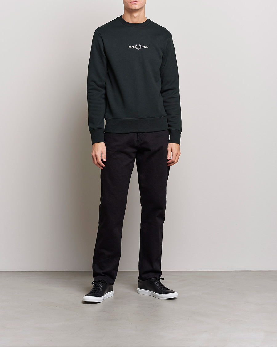 Herren | Pullover | Fred Perry | Emboided Sweatshirt Night Green