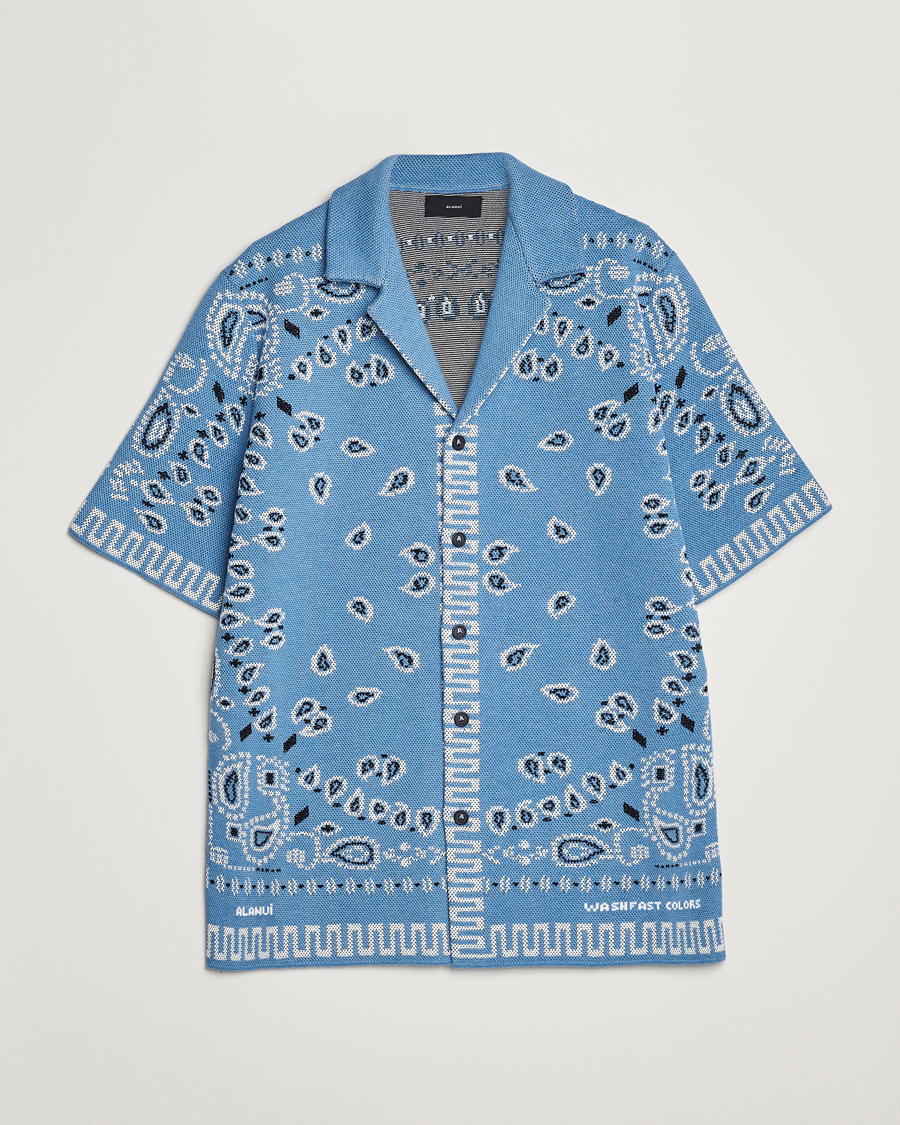 Herren | Hemden | Alanui | Bandana Print Camp Shirt Light Blue