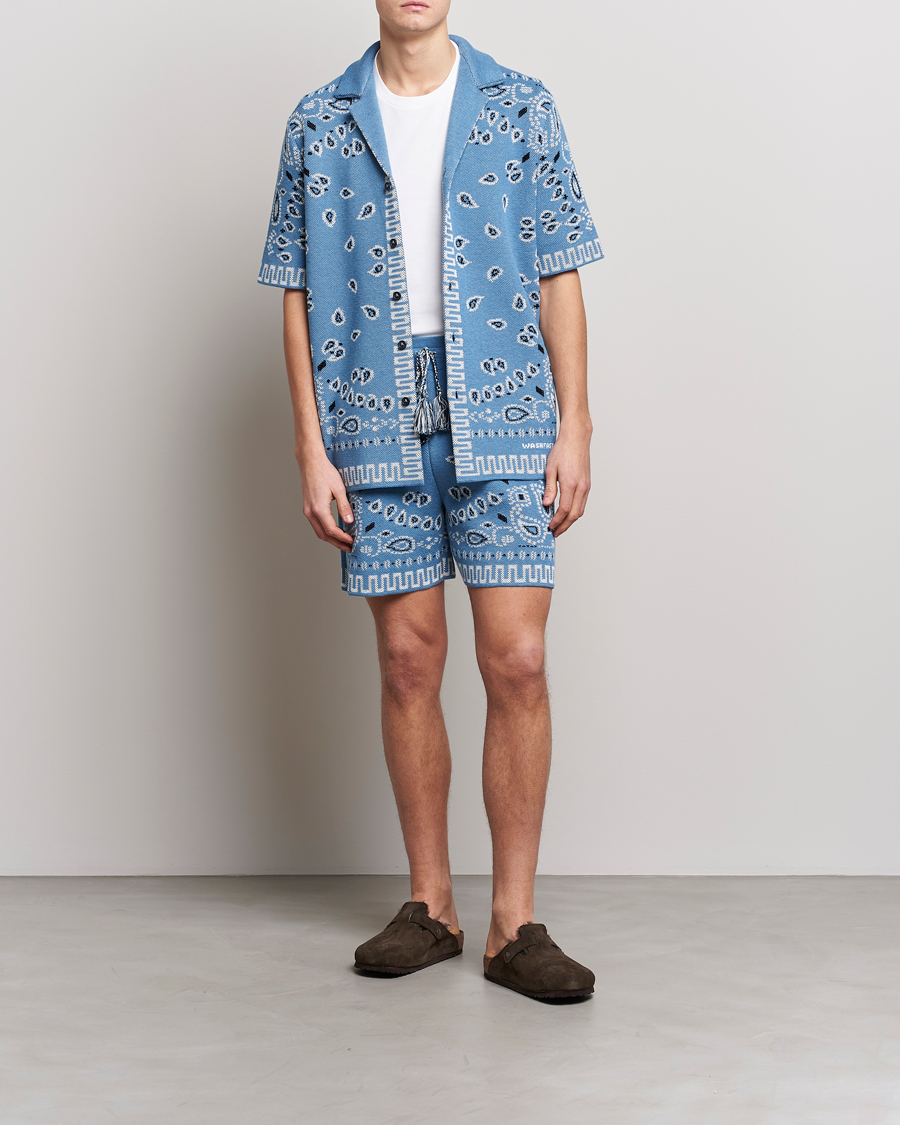 Herren | Hemden | Alanui | Bandana Print Camp Shirt Light Blue