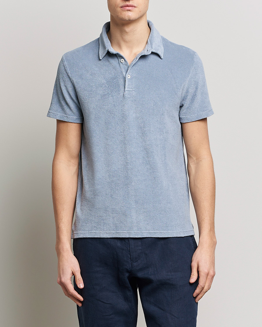 Herren | Poloshirts | Altea | Short Sleeve Terry Polo Dusty Blue