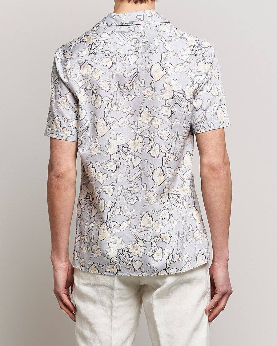 Herren | Hemden | Altea | Printed Bowling Shirt Light Grey
