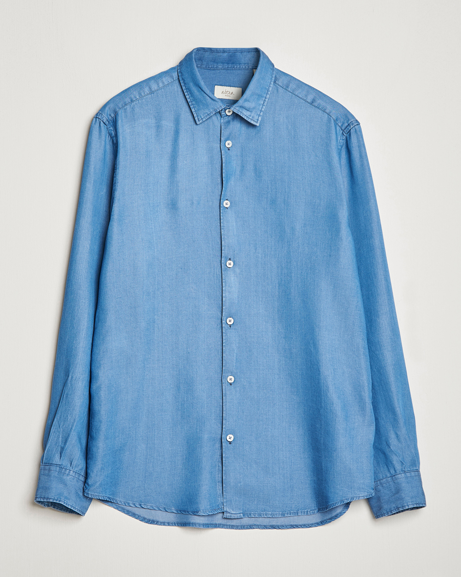 Herren | Hemden | Altea | Soft Lyocell Denim Shirt Light Indigo