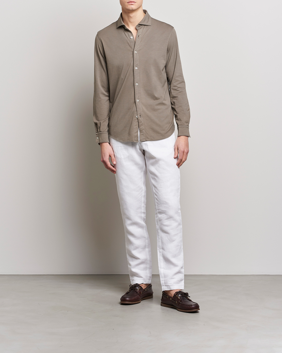 Herren | Hemden | Altea | Jersey Stretch Shirt Taupe