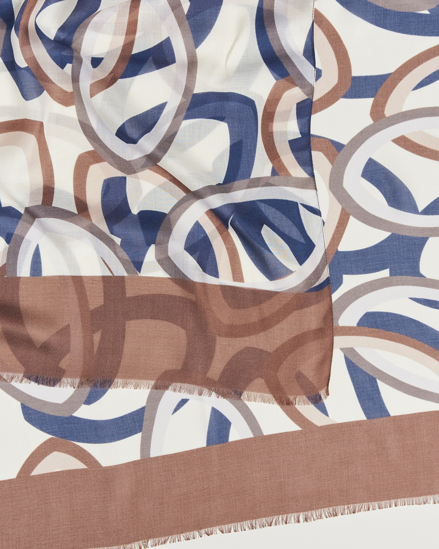 Herren | Altea Printed Scarf Navy/Brown | Altea | Printed Scarf Navy/Brown