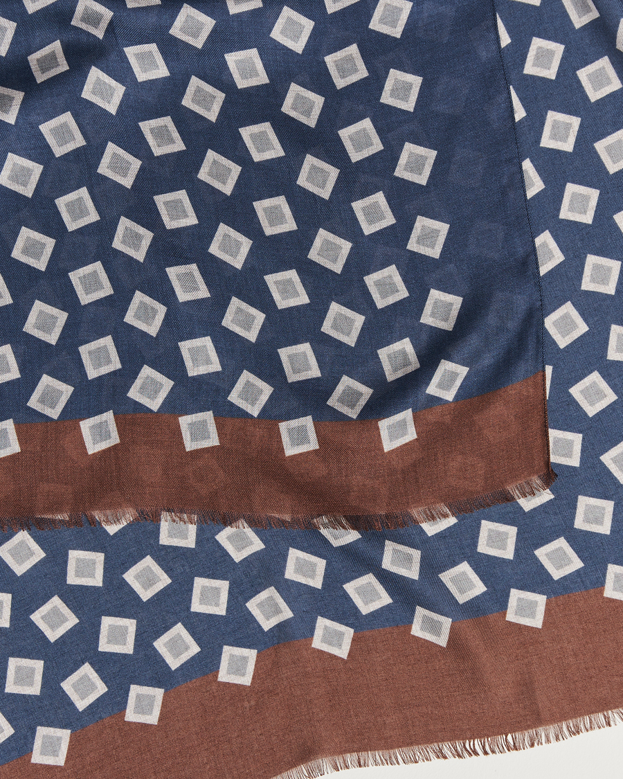 Herren | Altea Printed Scarf Navy/Grey | Altea | Printed Scarf Navy/Grey