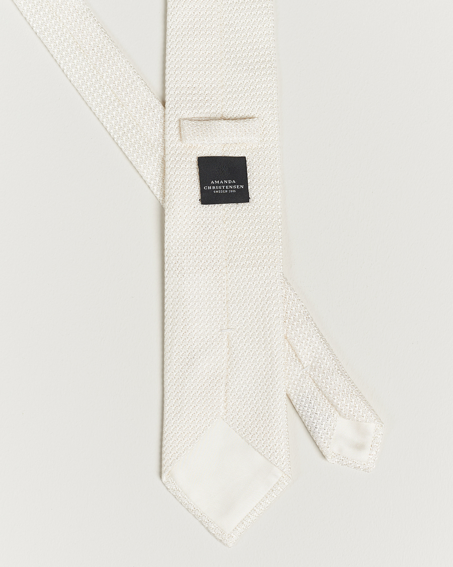 Herren | Krawatten | Amanda Christensen | Silk Grenadine 8 cm Tie White