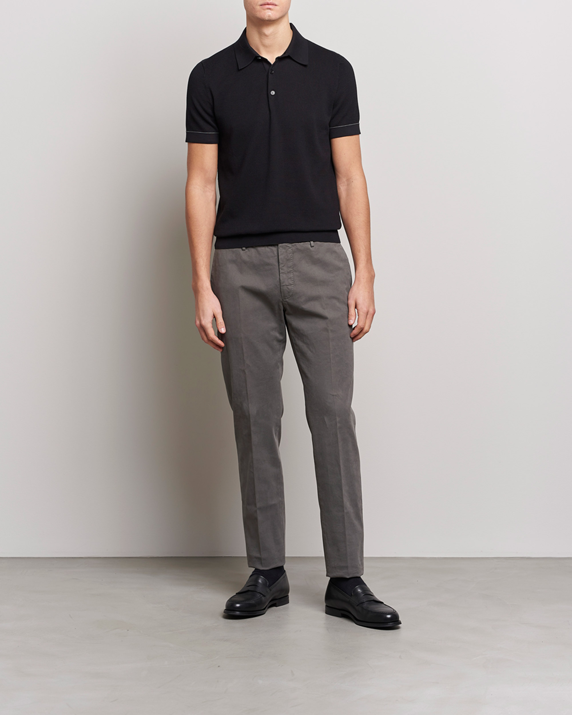 Herren | Pullover | Brioni | Sea Island Knit Polo Black