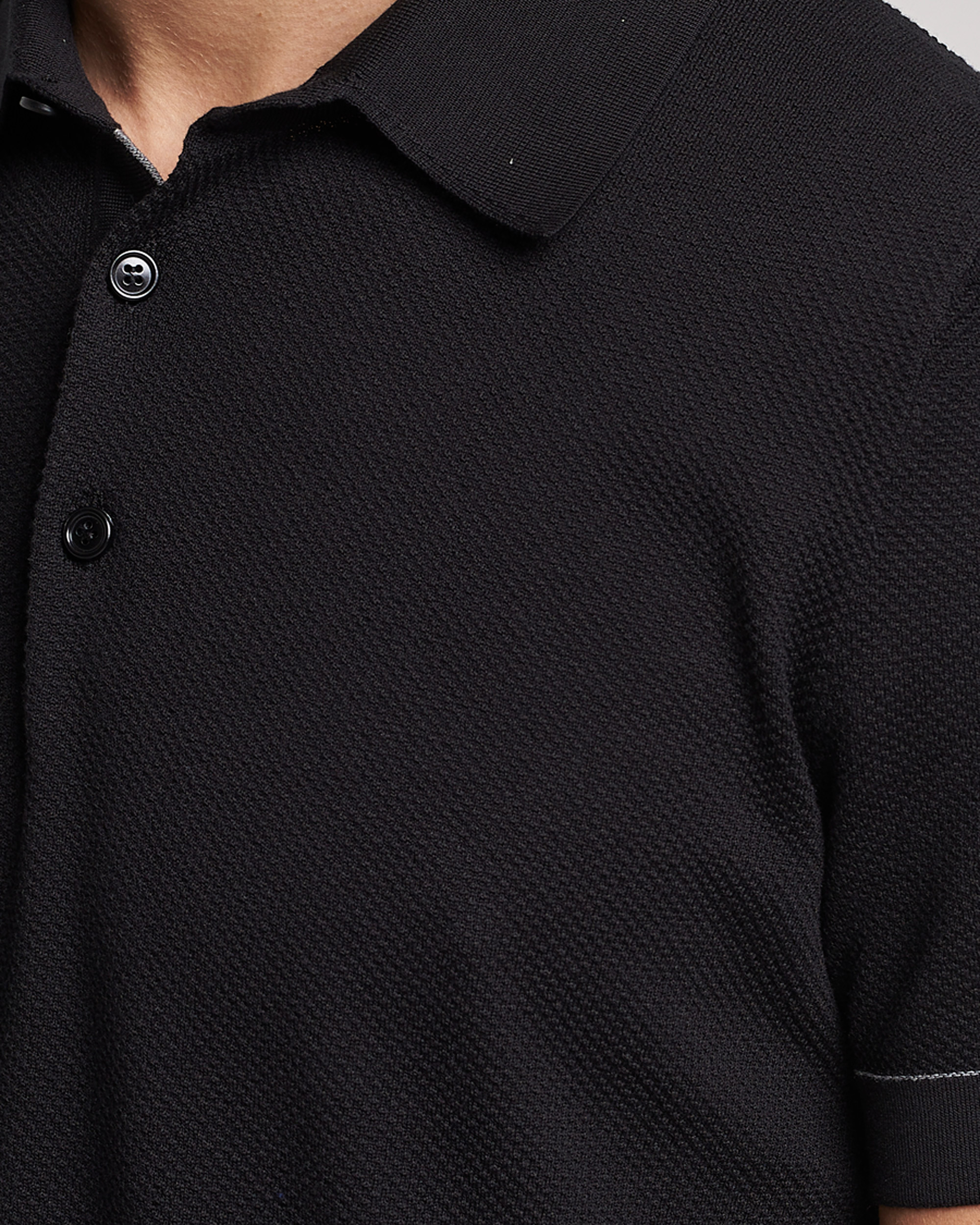Herren | Pullover | Brioni | Sea Island Knit Polo Black