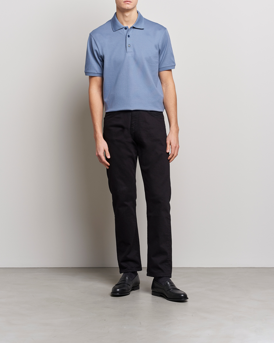 Herren | Poloshirts | Brioni | Mercerized Cotton Piquet Light Blue