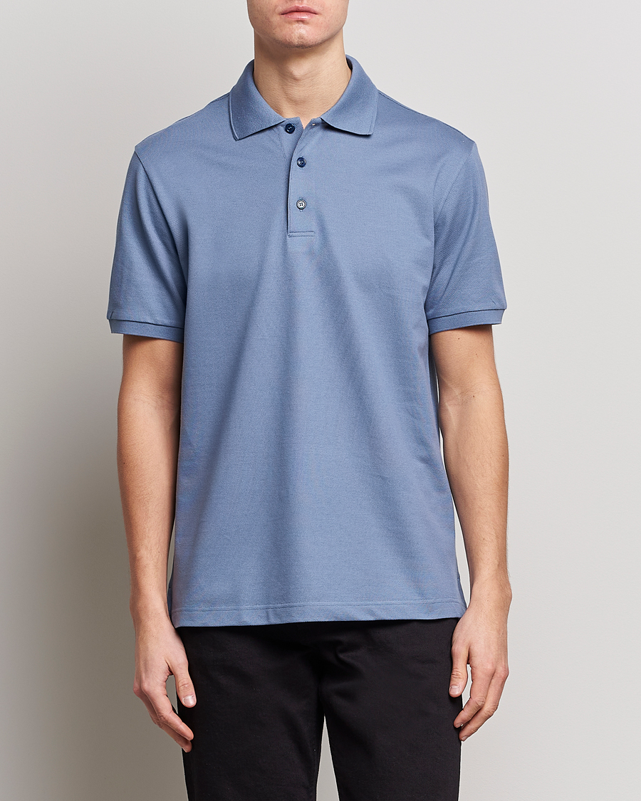 Herren | Poloshirts | Brioni | Mercerized Cotton Piquet Light Blue