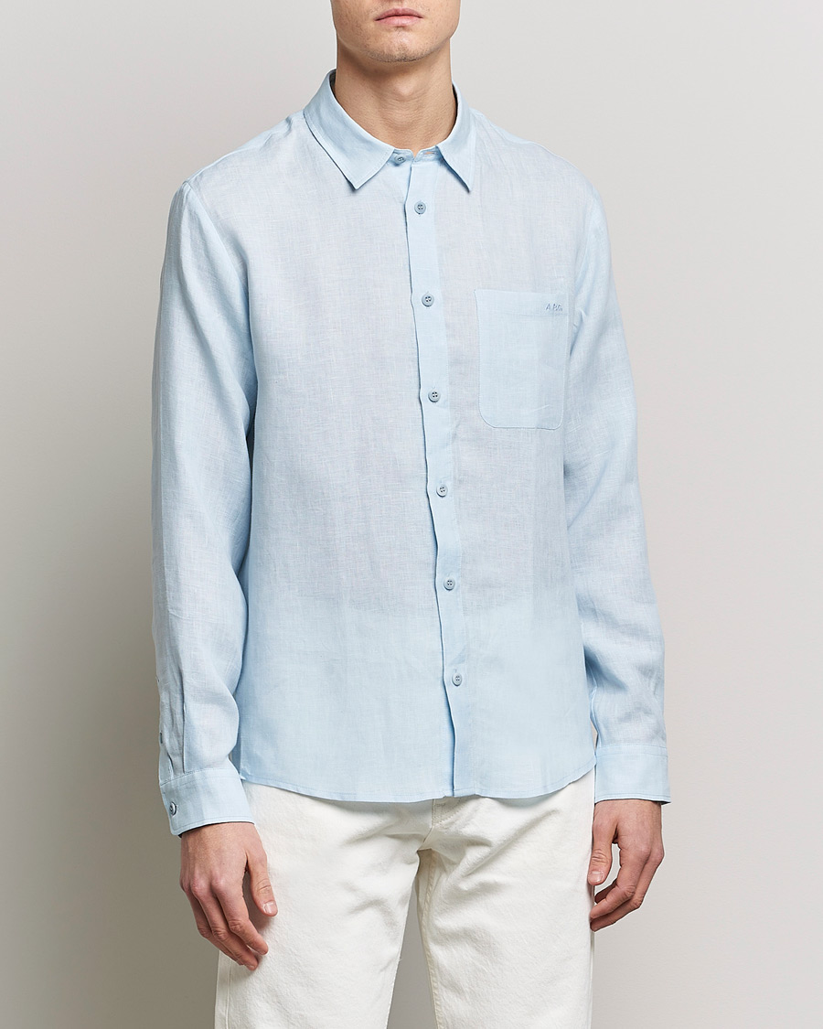 Men | Shirts | A.P.C. | Cassel Linen Shirt Light Blue