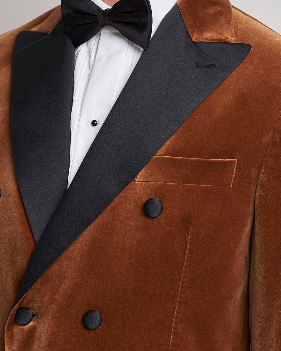 Herren | Sakkos | Oscar Jacobson | Farris Tuxedo Velvet DB Blazer Brown