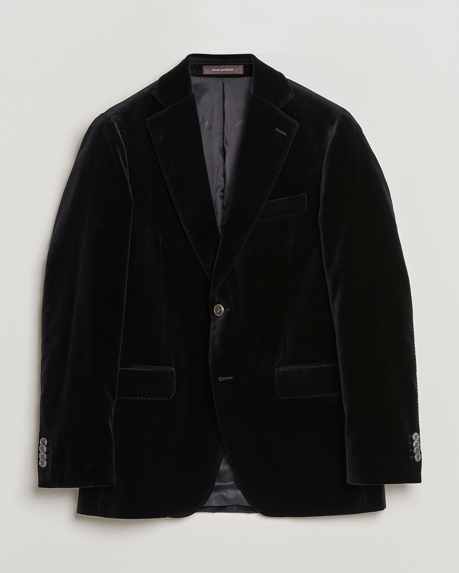 Herren | Sakkos | Oscar Jacobson | Fogerty Velvet Blazer Black