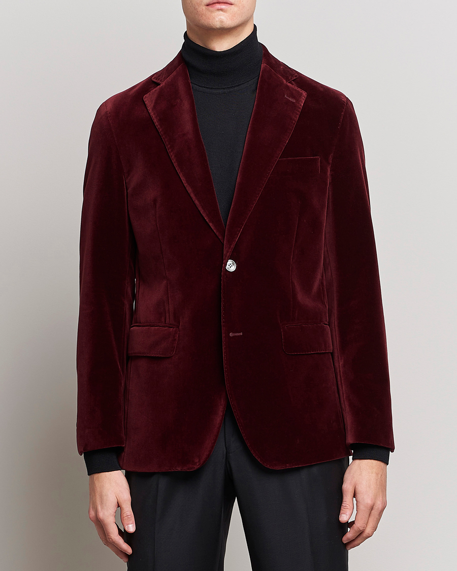 Herren | Sakkos | Oscar Jacobson | Fogerty Velvet Blazer Wine