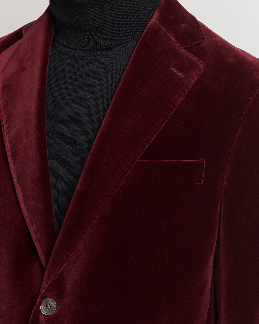 Herren | Sakkos | Oscar Jacobson | Fogerty Velvet Blazer Wine