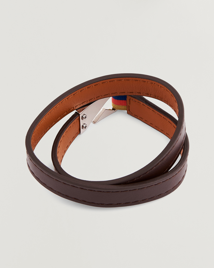 Herren | Paul Smith Leather Hook Wrap Bracelet Brown | Paul Smith | Leather Hook Wrap Bracelet Brown