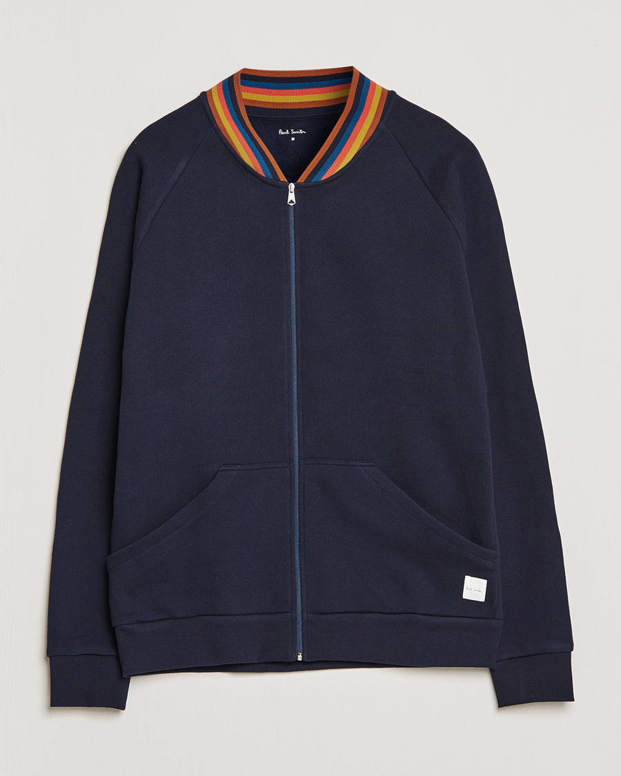 Herren | Paul Smith Bright Stripe Sweat Full Zip Navy | Paul Smith | Bright Stripe Sweat Full Zip Navy