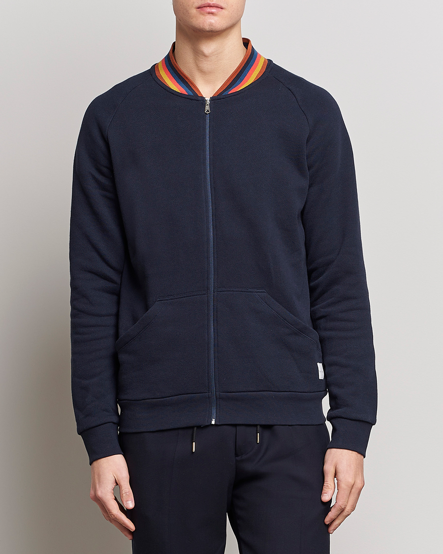 Herren | Paul Smith Bright Stripe Sweat Full Zip Navy | Paul Smith | Bright Stripe Sweat Full Zip Navy