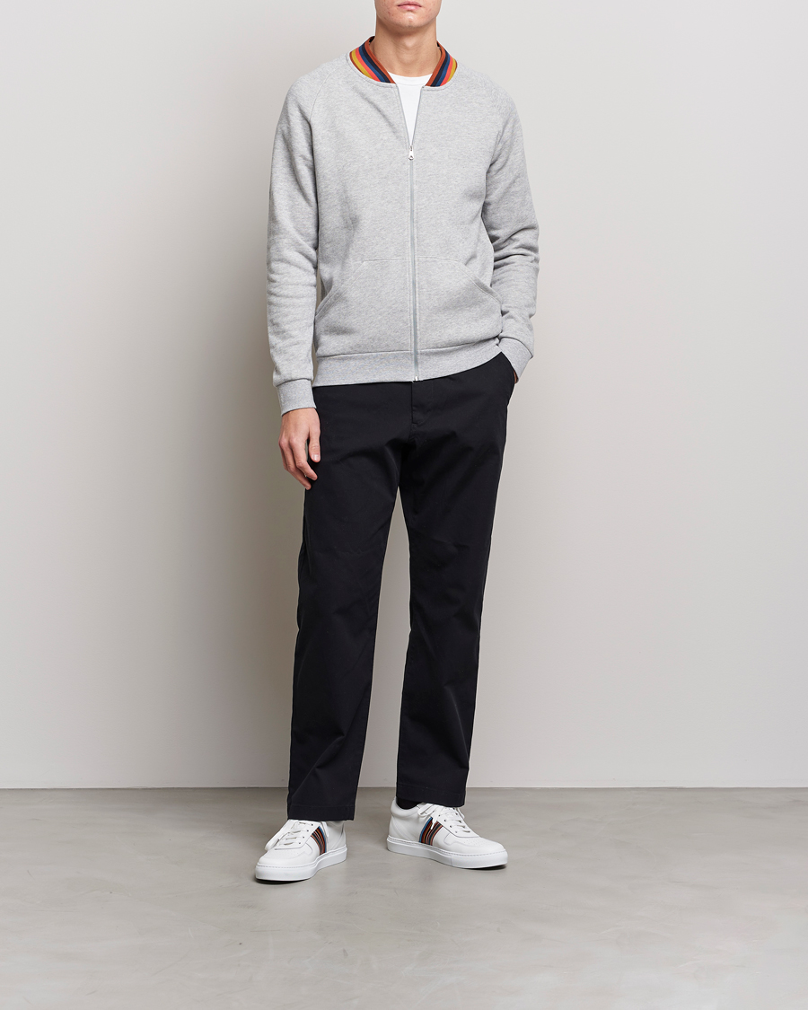 Herren | Paul Smith Bright Stripe Sweat Full Zip Grey | Paul Smith | Bright Stripe Sweat Full Zip Grey