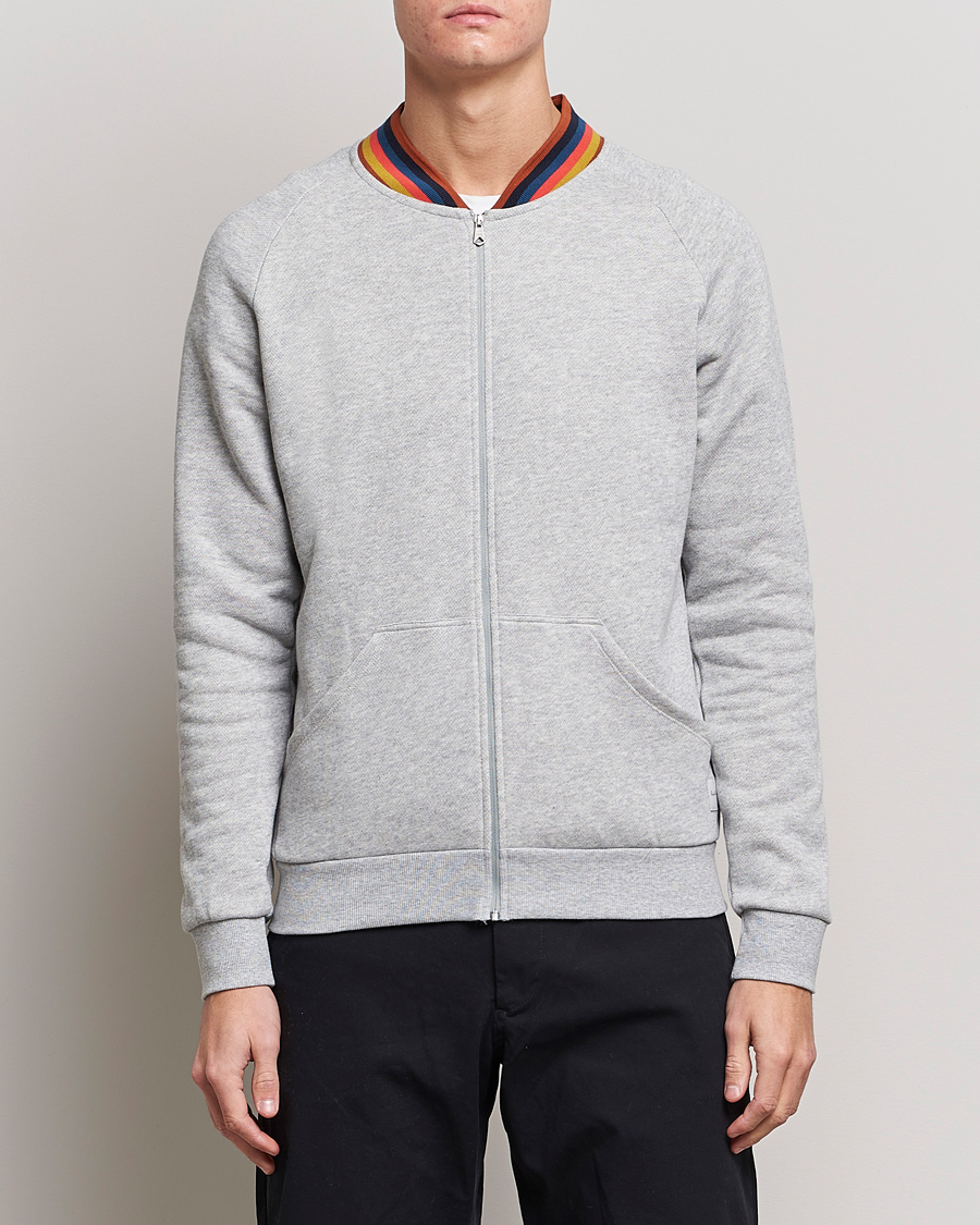 Herren | Paul Smith Bright Stripe Sweat Full Zip Grey | Paul Smith | Bright Stripe Sweat Full Zip Grey