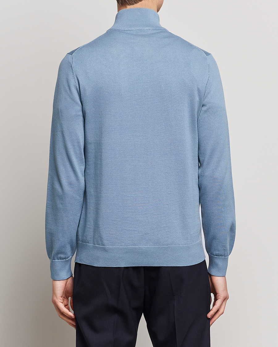 Herren | Pullover | PS Paul Smith | Zebra Organic Cotton Knitted Half Zip Light Blue