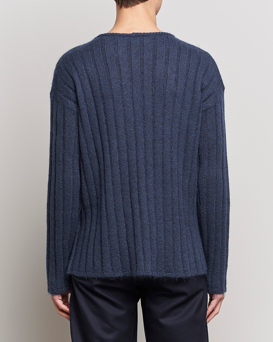 Herren | Pullover | Giorgio Armani | Rib Stitch Mohair Sweater Navy