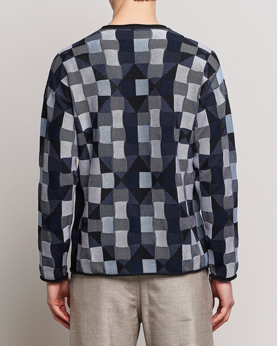 Herren | Pullover | Giorgio Armani | Geometrical Patchwork Sweater Navy/White