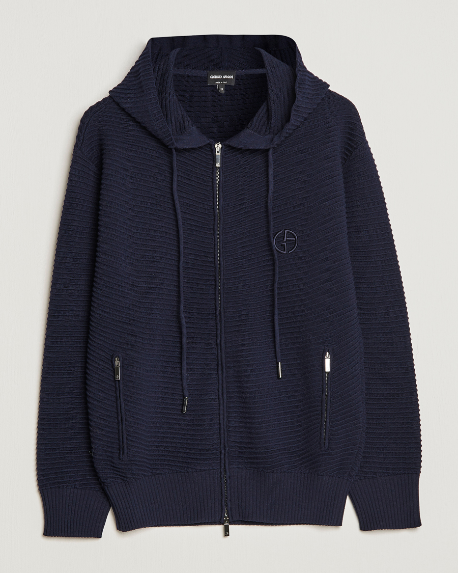 Herren | Pullover | Giorgio Armani | Jacquard Zip Bomber Navy