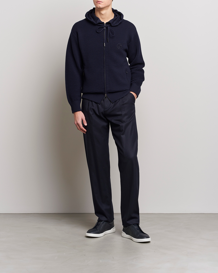 Herren | Pullover | Giorgio Armani | Jacquard Zip Bomber Navy