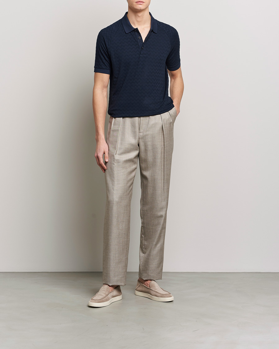 Herren | Poloshirts | Giorgio Armani | Jacquard Short Sleeve Polo Navy