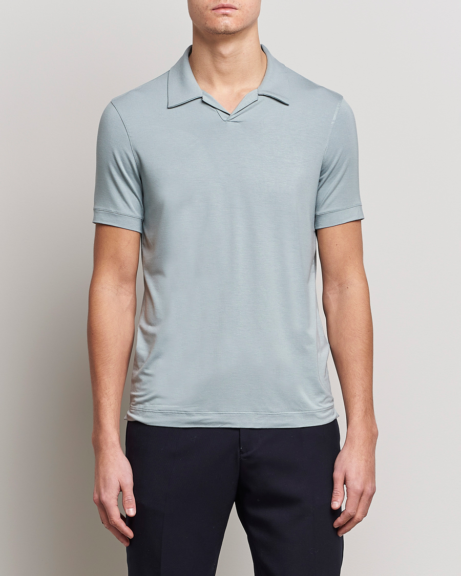 Herren | Poloshirts | Giorgio Armani | Short Sleeve Stretch Polo Light Grey