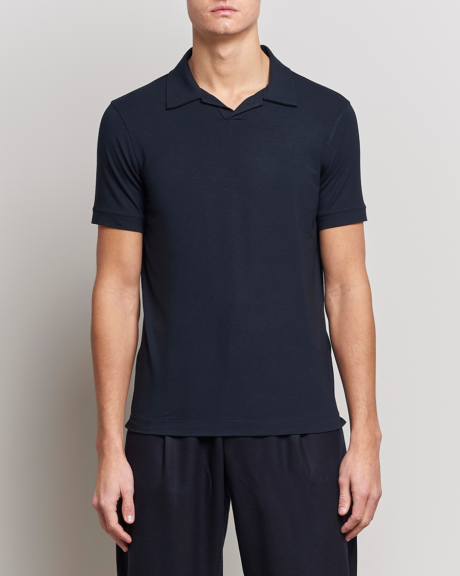 Herren | Poloshirt | Giorgio Armani | Short Sleeve Stretch Polo Navy