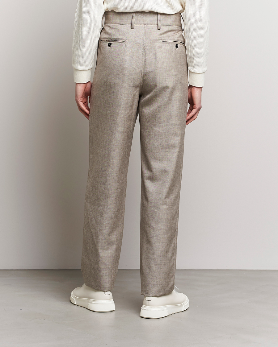 Herren | Hosen | Giorgio Armani | Pleated Wool Trousers Light Grey
