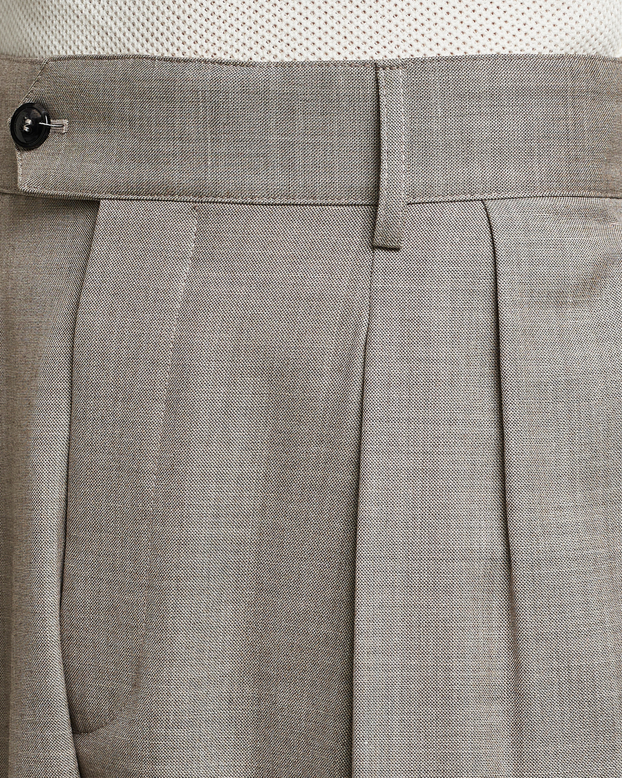 Herren | Hosen | Giorgio Armani | Pleated Wool Trousers Light Grey