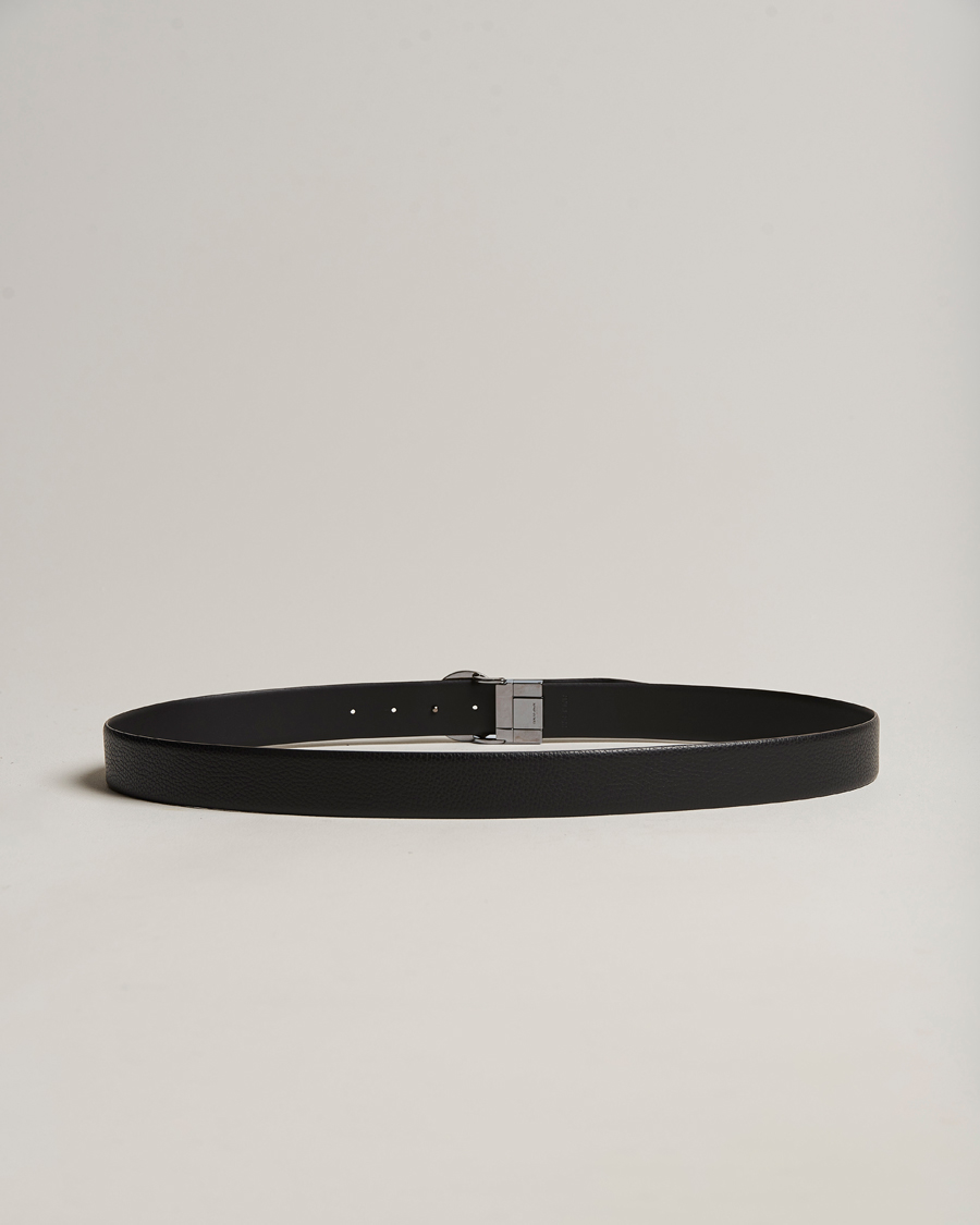 Herren | Giorgio Armani | Giorgio Armani | Reversible Leather Belt Black