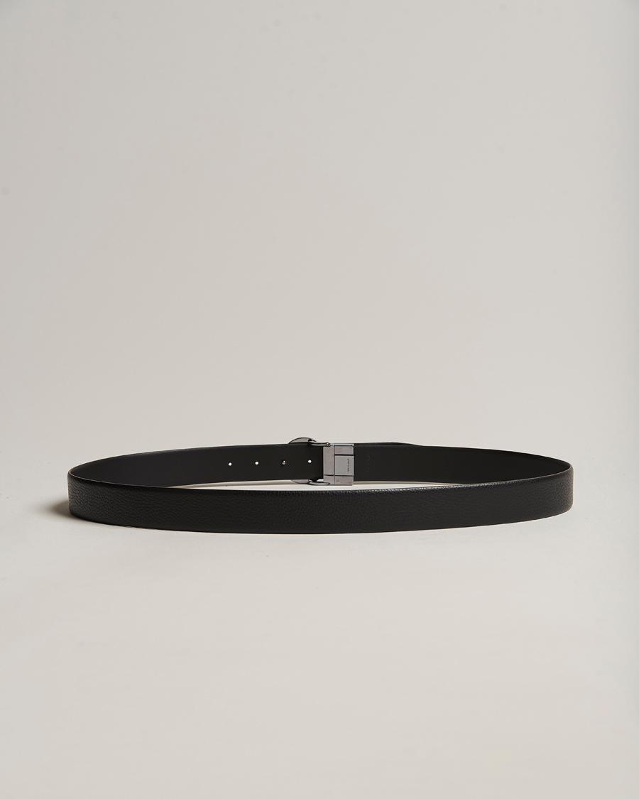 Herren | Giorgio Armani Reversible Leather Belt Black | Giorgio Armani | Reversible Leather Belt Black
