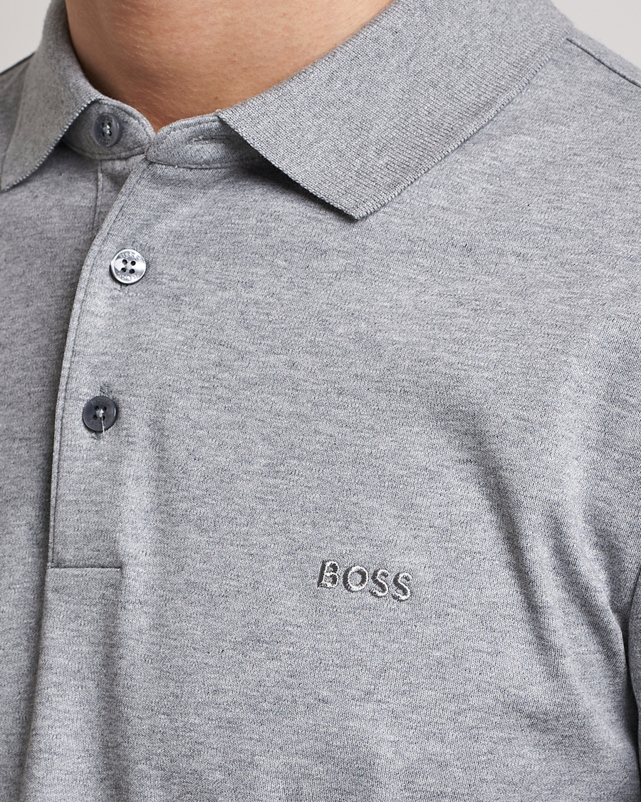 Herren | Pullover | BOSS BLACK | Pado Knitted Polo Shirt Silver