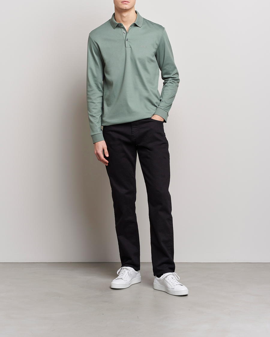 Herren | Pullover | BOSS BLACK | Pado Knitted Polo Shirt Open Green